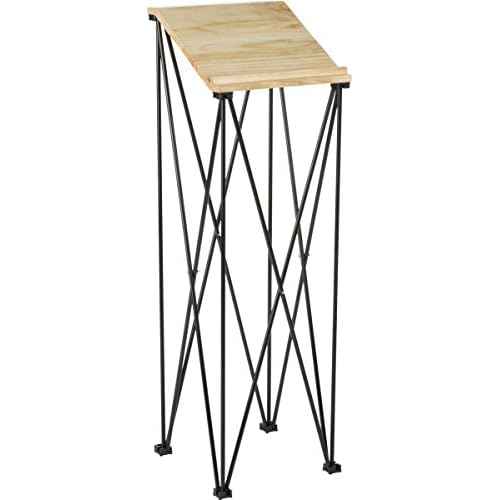 Portable Folding Lectern, Angled Top, Carrying Bag (Birch Wood and Metal)