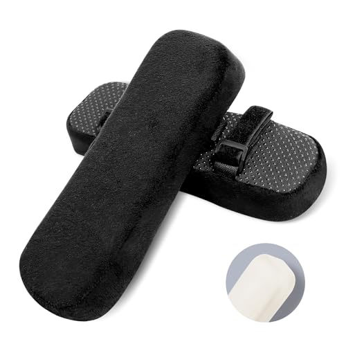 ZNCMRR 2 Pack Office Chair Armrest Pads Covers with Memory Foam (Black)