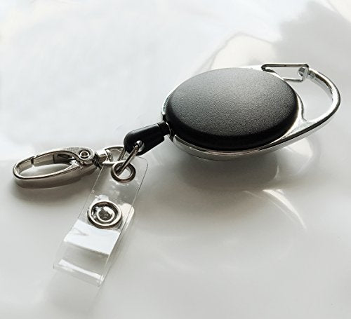 HoAoOo 2-Pack Retractable Badge Reel with Claw Clasp & Clip for ID Card Holders