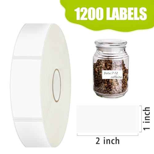 1200 Blank Removable Freezer Labels Water Oil Resistant with Perforation Line for Easy Distribution and Use,Apply Food containers Jars,and Kitchen Pantry Organization (1 "x 2")