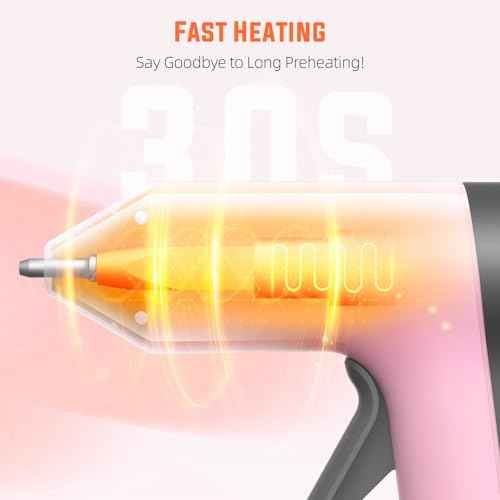 Katerk Cordless Hot Glue Gun Kit, 30s Fast Heating, Mini Glue Gun with 20 Glue Sticks, Compact & Portable with 2500mAh Built-in Battery, Auto Shut-Off, Ideal for DIY, School Crafts & Repairs (Pink)