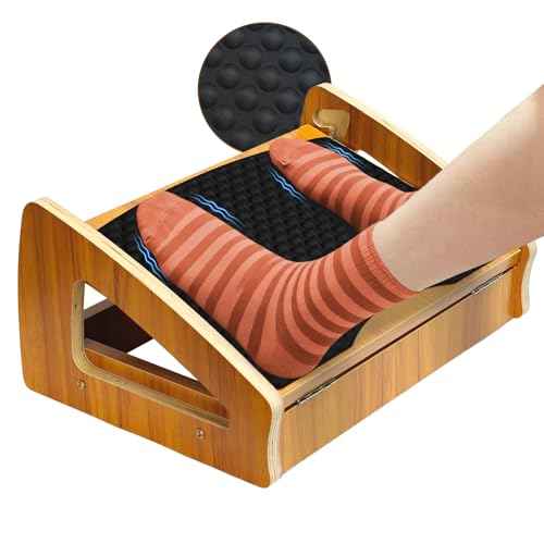 Pebble Massage Under Desk Footrest - Adjustable Ergonomic Foot Stool, Enhances Circulation and Posture at Office or Home