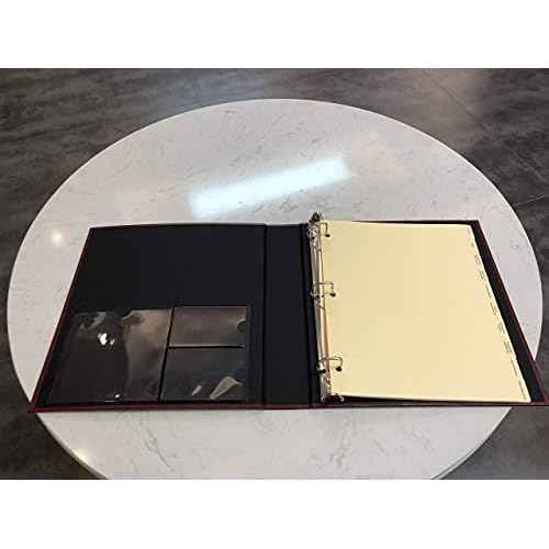 Red Estate Planning Binder with Slipcase and 11 Tabs, Holds Up to 200 Pages