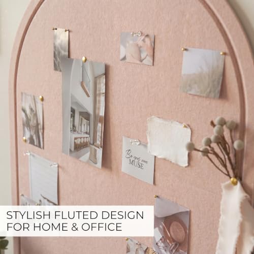 Pink Large Arched Felt Bulletin Board - Cork Board Alternative for Wall Decor