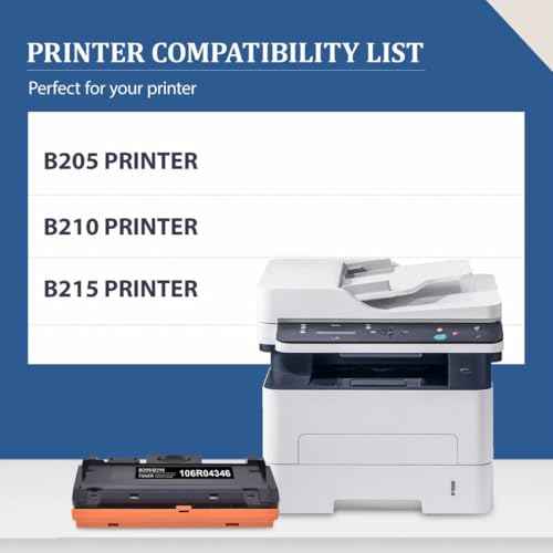 B205/B210/B215 Black Toner Cartridge (1-Pack) - Compatible 106R04346 Black Toner Cartridge Replacement for Xerox B205 B210 B215 Printer