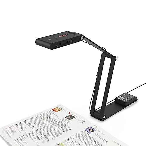 VIISAN VS13AI USB Document Camera with AI-Noise Reduction Mic, 13MP 4K Ultra HD A3-Size Capture, Dual-Mode Autofocus, LED Light, Foldable for Web Conferencing, Live Demo, Compatible macOS & Windows