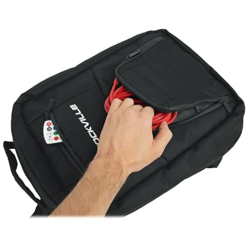 Rockville DJBP24 Rugged DJ Backpack, 11 Compartments, Fits Two 17" Laptops, YKK Zippers, Waterproof Track, Rubber Feet, for DJs, Musicians, and Producers