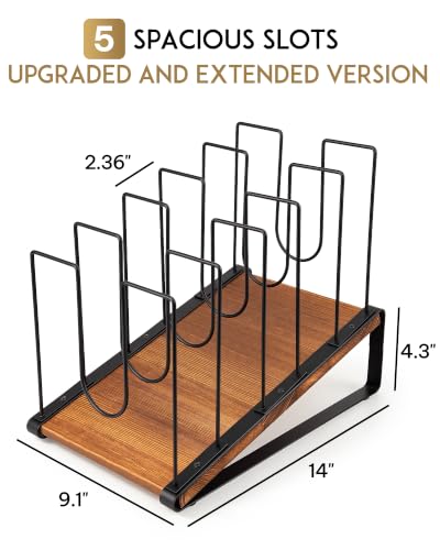 HULISEN Inclined Desk File Organizer with 5 Wide Slots for Documents & Office Supplies