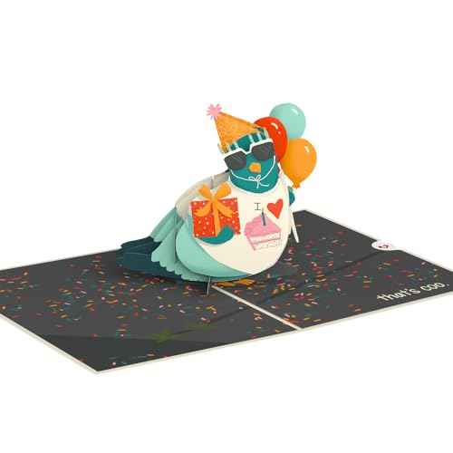 Lovepop Birthday Pop-Up Card for Her and Him - 3D Greeting Cards for Boys, Girls, Men, Women - ¡®That¡¯s Coo¡¯ Funny Pigeon - 5" x 7" Card - Blank Notecard and Envelope Included
