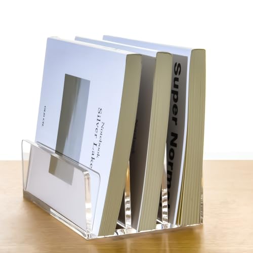 3 Compartments Acrylic Mail Organizer - Vertical Letter & Document Sorter for Office & Home