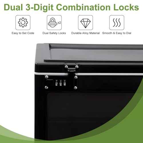 Large Medicine Lock Box, Personal Items Lockable Container for Phone/Tablet, Refrigerator Locking Storage Bin for Snack/Food, Childproof First AID Locked Cabinet