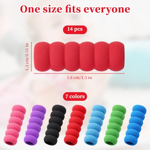 Fampery 14-Pack Kids Pencil Grips - Colorful Foam Handwriting Support