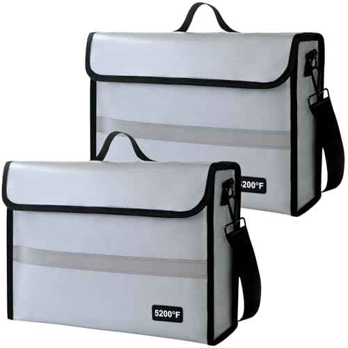 Fireproof Document Bag ? Waterproof Fireproof Document Box-Style Storage for Documents and Cash | Fireproof Document Organizer for Home & Office | Safe for Travel Fireproof Bag (2 pack(white))