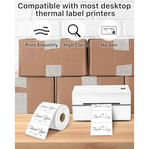 iEager 3" x 2" Thermal Labels, Rectangle Thermal Printer Stickers, Self-Adhesive Durable Sticker with Perforation Line, 500 Labels/Roll, White
