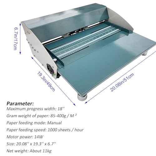 INTBUYING Electric Paper Creasing Machine 110V 3 in 1 Creaser with Extend Bench 18 Inch Paper Creaser Folding Machine