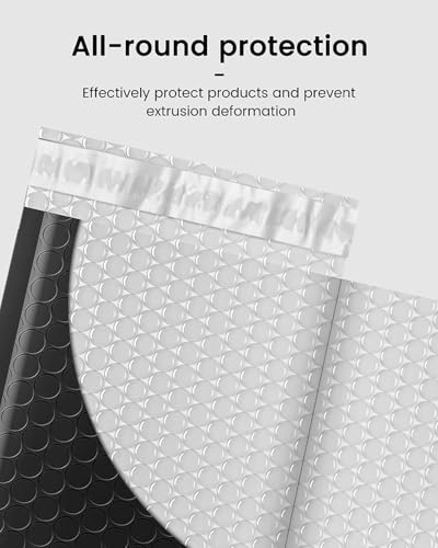 GSSUSA Black Bubble Mailers 4x8 Inches 50 Pack Self-Seal Shipping Envelopes