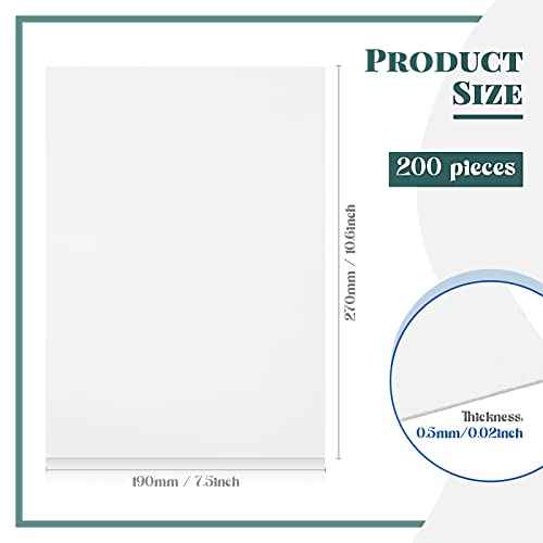 Teling 7.5 x 10.5 Inch Comic Book Boards Fabric Backing Board and U Shape Plastic Alligator Clips Poster Board for Folding Cloth and Storing Fabric Storage(200 Set)