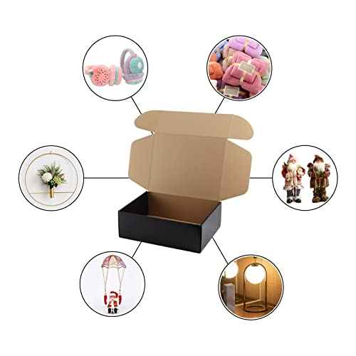 Hoikwo Medium Shipping Boxes for Mailing Shipping Packaging, Corrugated Cardboard Boxes for Packaging Small Business, (Black, 12x9x4-20 Pack)