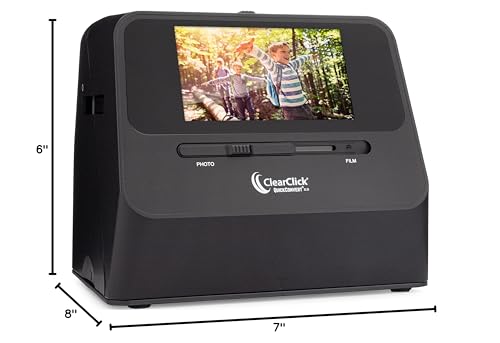 ClearClick QuickConvert 2.0 Photo, Slide, and Negative Scanner - Scan 4x6 Photos & 35mm, 110, 126 Film - No Computer Required - 22 MegaPixels