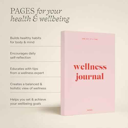 Papier Daily Wellness Journal Diary - Baby Pink, 8.46" L x 6.02" W | Hardback Cover Wellbeing, Gratitude & Mindset Diary for Personal Growth, Mindfulness & Reflection | Track Goals, Sleep & Lifestyle