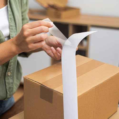 100 Pack Precut Return Tape Strips Clear Return Tape Sheets Banded Strips for Sealing, Packaging, Shipping, Mailing, Office, Home, Business, Warehouse Needs (2'' X 24'')