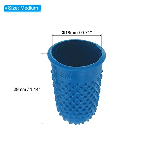 PATIKIL 0.71x1.14 Inch Blue Silicone Finger Tips, 10 Pack for Sewing & Office