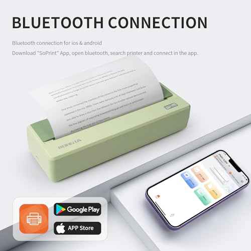 Rongta Portable Printer Wireless for Travel, 300DPI Thermal Inkless Bluetooth Mobile Printer, Support 8.5" X 11" US Letter, Compatible with Android iOS Phone & Laptops (Green)