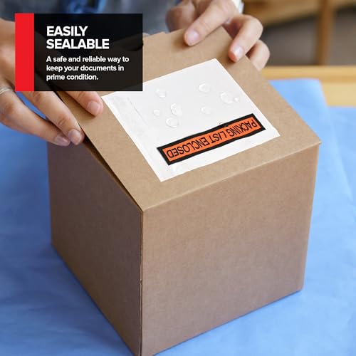 Stock Your Home 1000 Pack Waterproof Shipping Label Envelopes 4.5x5.5 - Clear Packing List Enclosures with Adhesive - Mailing & Invoice Pouches