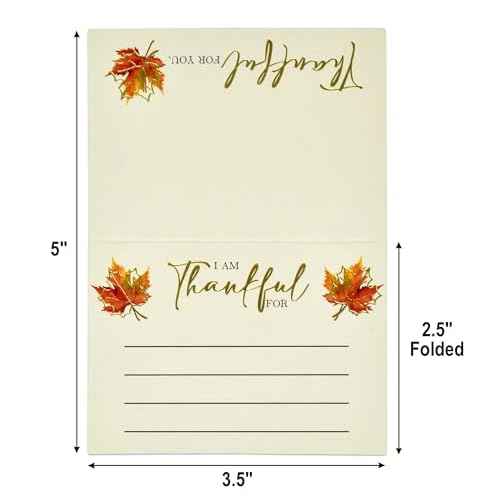 Gift Boutique 100 Thanksgiving Place Cards and Gratitude Cards Fall Harvest Tent Name Cards I Am Thankful For for Dinner Table Setting Autumn Party Decor