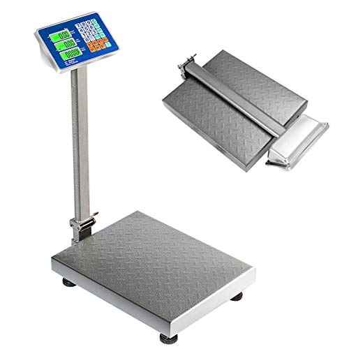 Giantex 660lbs Weight Computing Digital Scale Floor Platform Scale for Weighing Luggage Package Shipping Mailing Postal Scale with Accurate LB/KG Price Calculator, High-Definition Display (Silver)