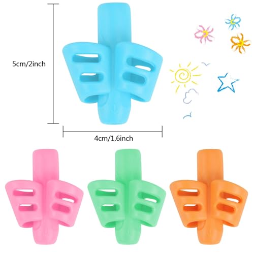 SANNIX 16-Pack Two-Finger Silicone Pencil Grips for Kids Handwriting - Left & Right Hand