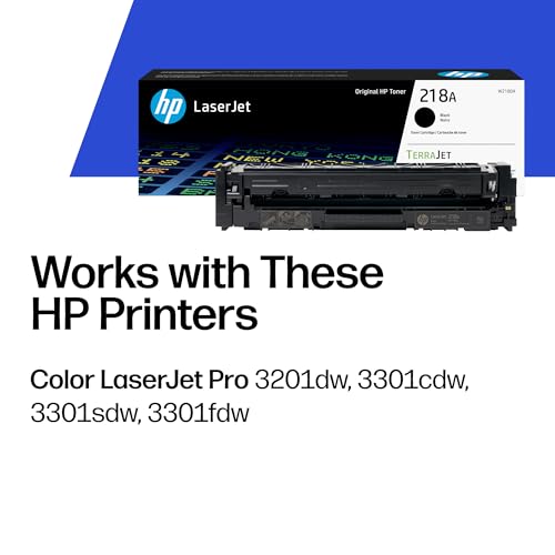 HP 218A Black Toner Cartridge for LaserJet Pro 3201, 3301 Series, 14.29 x 3.78 x 4.37