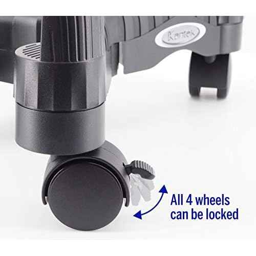 Kantek Mobile CPU Stand with Adjustable Width and Locking Casters, 16-Inch Wide x 7-Inch Deep x 4.8-Inch High (CS200B),Black