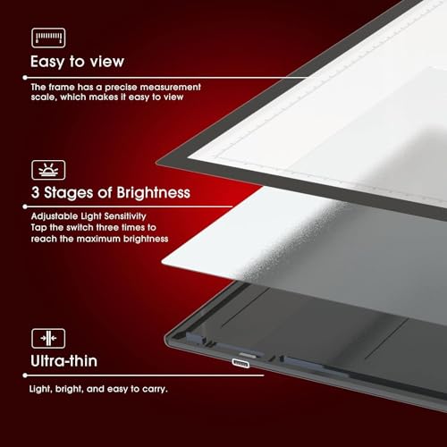 DigitPro Black A4 Ultra-Thin LED Slide Viewer Light Box for Negatives