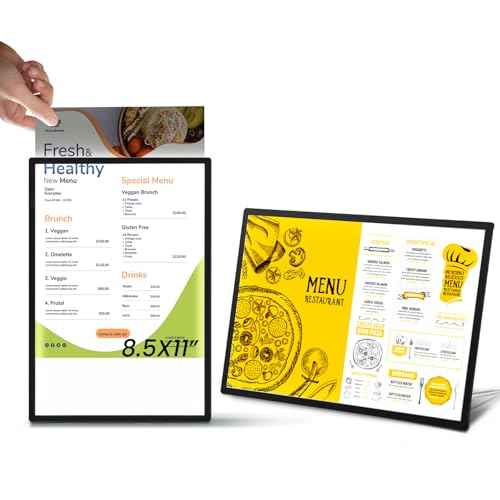 8.5x11 Tabletop LED Sign Holder Light Up Menu Board Backlit Poster Advertising Display Light Box for Restaurant, Bar, Hotel, Events, Store, Office, Wedding