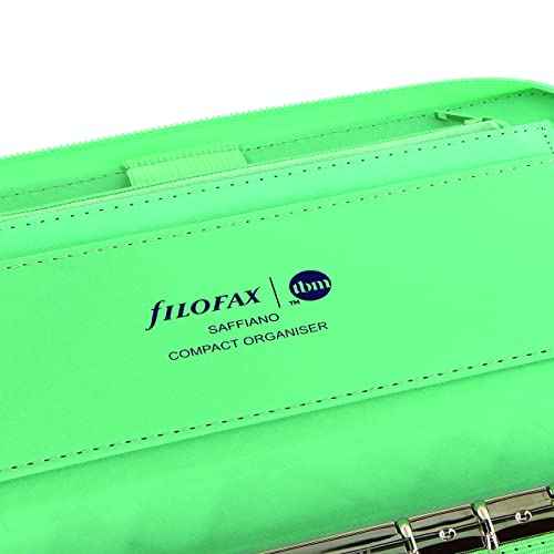 Filofax Saffiano Personal Compact Zip Organizer - The Budget Mom Limited Edition, Leather-Look, Six Rings (CMT028776), Blue