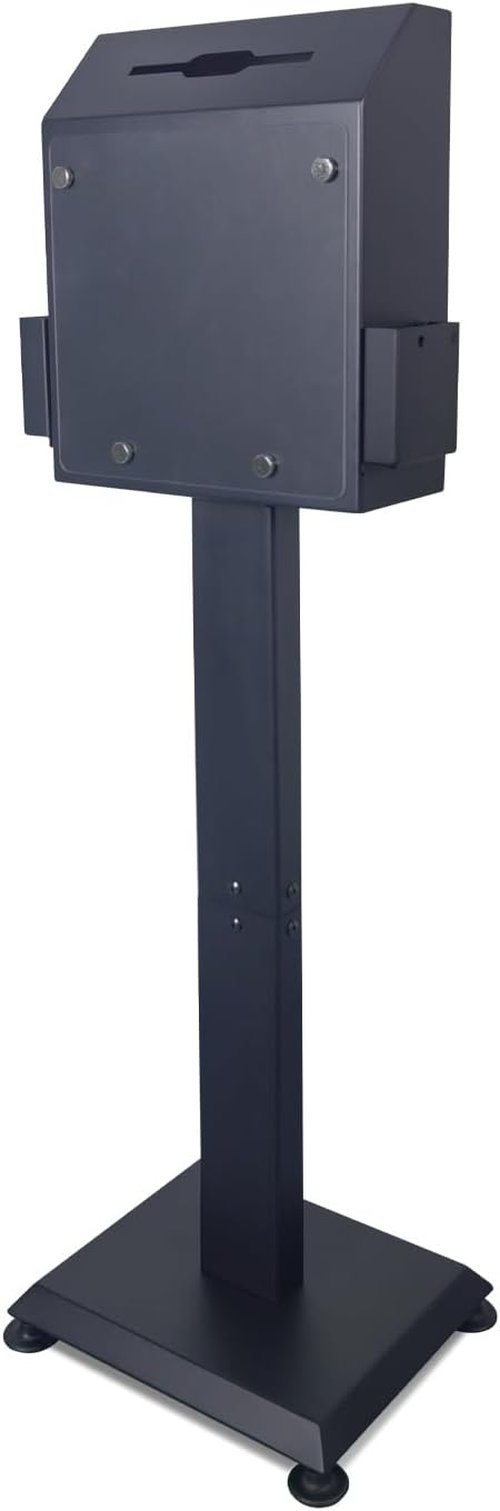 Heavy Duty Metal Suggestion Box - Locking Floor Standing Donation & Ballot Box | Secure Design with Sign Holder
