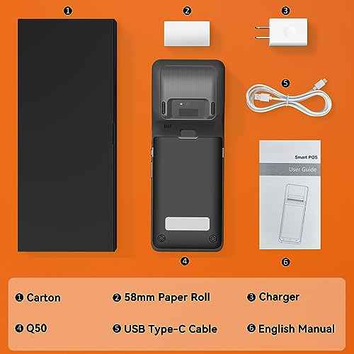 Alacrity Mobile POS PDA Terminal, Android 13 SoftPay,1D 2D Scan Module, 58mm Thermal Printer, 5.5" Touch Screen, 4G WiFi Bluetooth, Ideal for Retail, Hospitality, Logistics, Field services, Healthcare