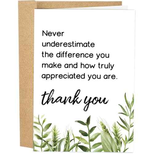 Employee Thank You Card, Appreciation Card for Coworker Boss Staff, Never Underestimate The Different You Make...