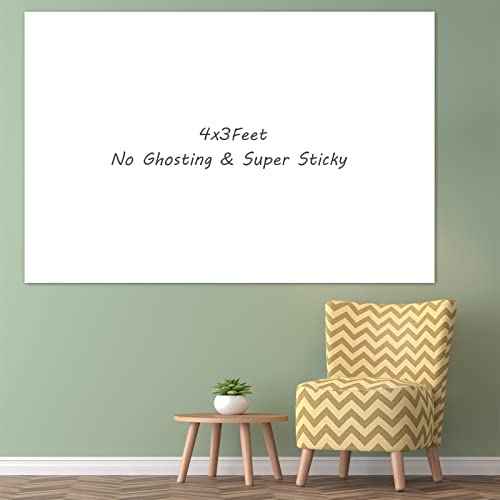 Nortix White Board Wallpaper, Whiteboard Contact Paper, 3 ft x 4 ft Super Sticky Whiteboard Sticker Wall Decal on Wall, Table, Doors, No Ghosting, 1 Piece (3x4ft)