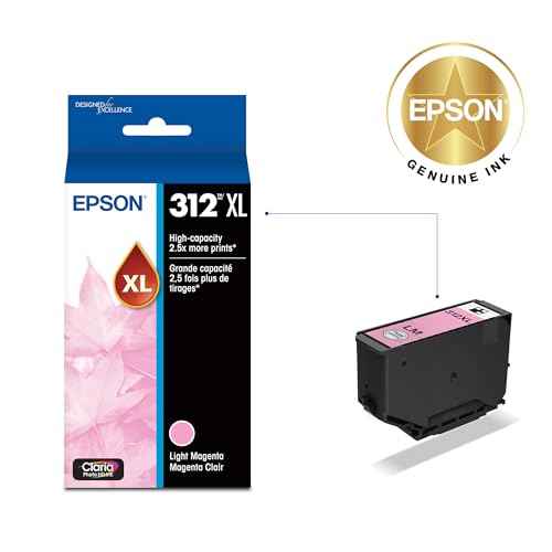 EPSON 312 Claria Photo HD Ink High Capacity Light Magenta Cartridge (T312XL620-S) Works with Expression Photo XP-8500, XP-8600, XP-8700, XP-15000