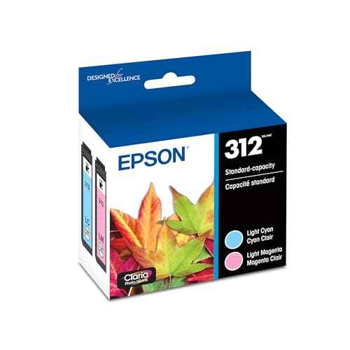 EPSON 312 Claria Photo HD Ink Standard Capacity (T312922-S) Works with Expression Photo XP-8500, XP-8600, XP-8700, XP-15000, Light cyan/light magenta