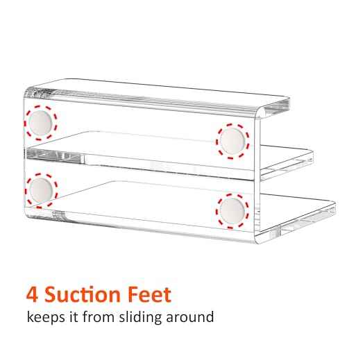 Desk Mail Organizer, 2 Section Clear Acrylic File Holder Letter Organizer, Vertical Lightweight Modern Envelope Holder Desk Accessories & Workspace Organizers for Office, Home, School