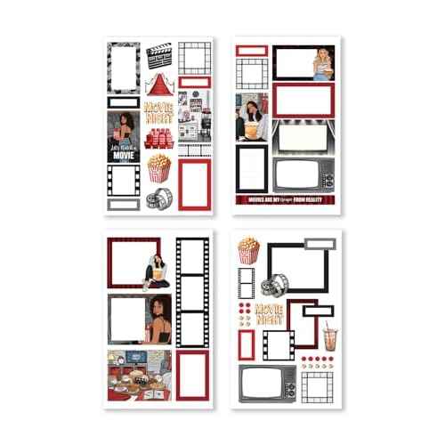 Rongrong My Favorite Things Planner Sticker Book ? Stickers for Planners, Journals & Scrapbooks ? 24 Pages ? Inspired by Music Lovers & Movie Night Vibes