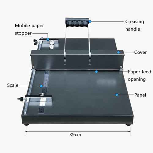Manual Creasing Machine, 450mm Scoring Paper Creasing Machine, A3+~A3++ Paper Folding Machine, Desktop Heavy Duty Metal Paper Creaser for Paper Card Book Scoring