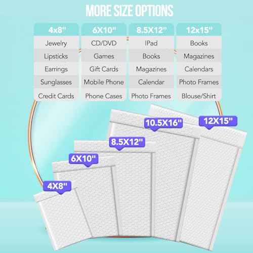 Fuxury Bubble Mailers 12x15" White Padded Envelopes 40 Pack Large Bubble Mailer Strong Adhesion Padded Mailer,Self-Seal Envelope for Mailing Small Business,Magazine, Clothing.