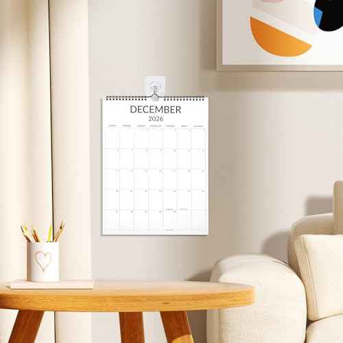 Wall Calendar 2025-2026, Large Wall Calendar from January to December 2026 with Wire Hanging, 14.5¡¯¡¯x11¡¯¡¯ Thick Paper Big Calendar for Office Work Home, Simple Monthly Aesthetic Design Calander