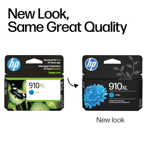 HP 910XL Cyan Ink Cartridge - High-Yield, Compatible with OfficeJet 8010/8020/Pro 8020, 8030 - 1 Pack