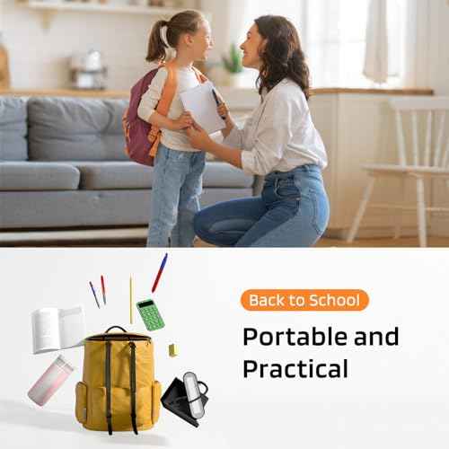 AXX Black LED Desk Lamp for Home Office Bedroom, Battery Operated Table Light for Computer Desktop, Small, Cute, Dimmable, Rechargeable, Flexible Gooseneck, Pen Holder, Phone Mount, Touch Control