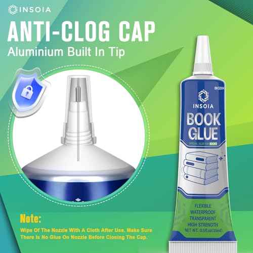 Book Glue, 15ML x 2 Book Adhesive, Clear Book Binding Adhesive, Flexible Paper Glue for Book Repair and Bonding, Envelopes, Postcards, Paper Craft, Greeting Cards, Invitations, Crafts DIY